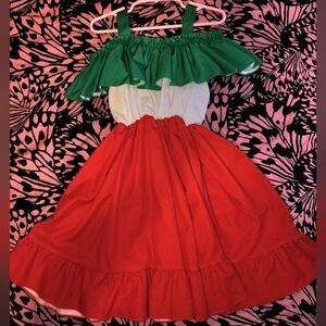 Kids Tricolor Ruffle Dress Costume